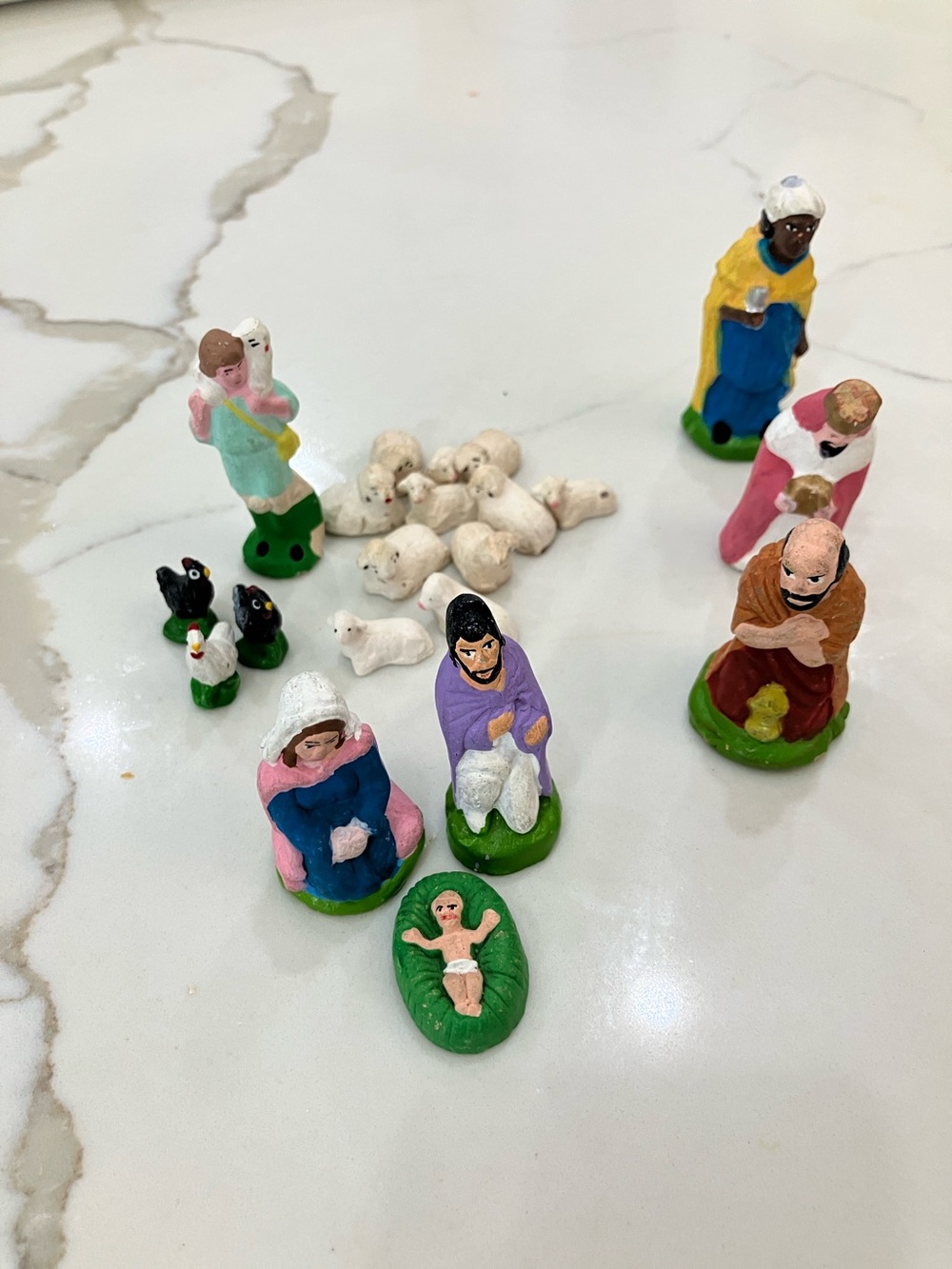 Hand-Painted Nativity Toy Figurine Set - Multicolor